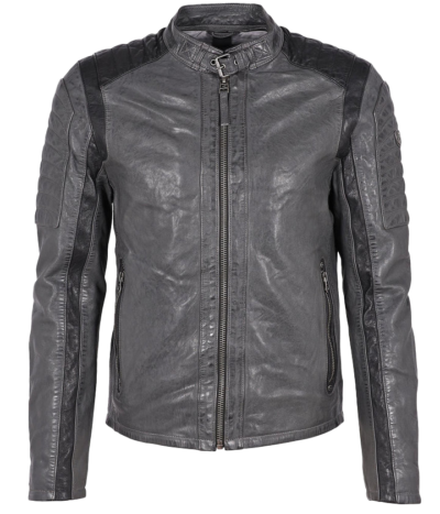Abram Men's Grey Leather Jacket