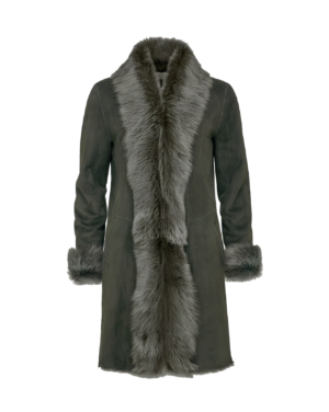 Alondra Women's Green 3/4 Sheepskin Coat