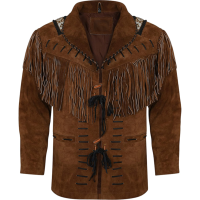 Alvaro Men's Brown Fringe Leather Jacket