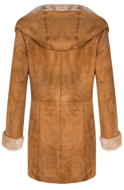 Ariana Women's Suede Sheepskin Hooded Leather Coat