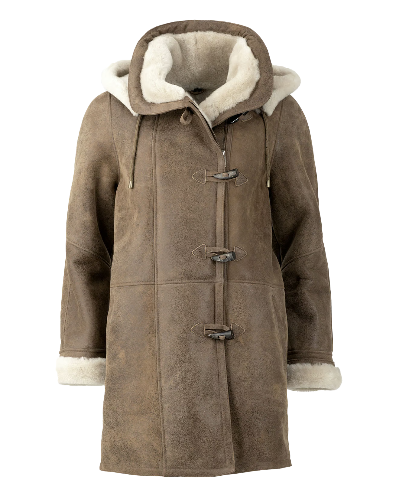 Averie Women's Sheepskin Leather Duffle Coat