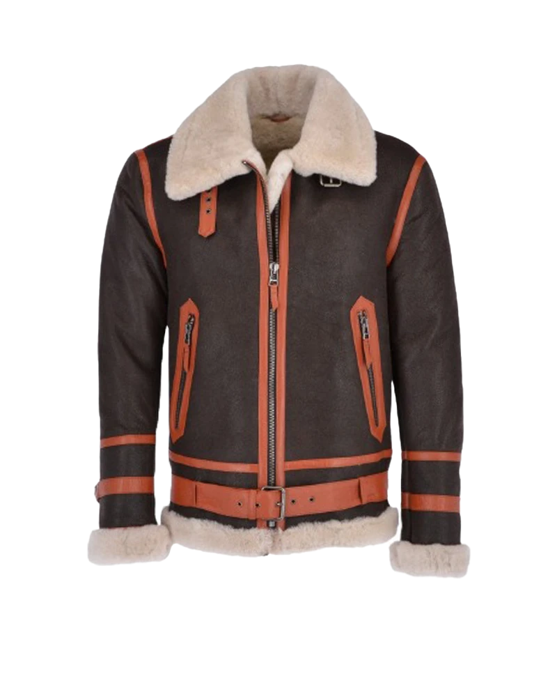 Braxton Men’s Shearling Aviator Bomber Jacket