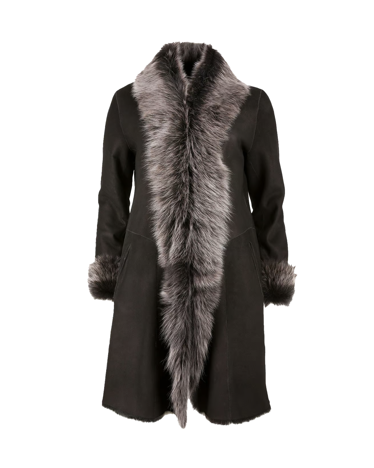 Brenna Women's Black Sheepskin Coat