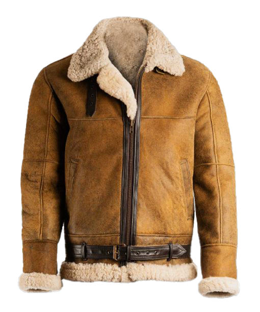 Colby Men's Brown Shearling Aviator Leather Jacket