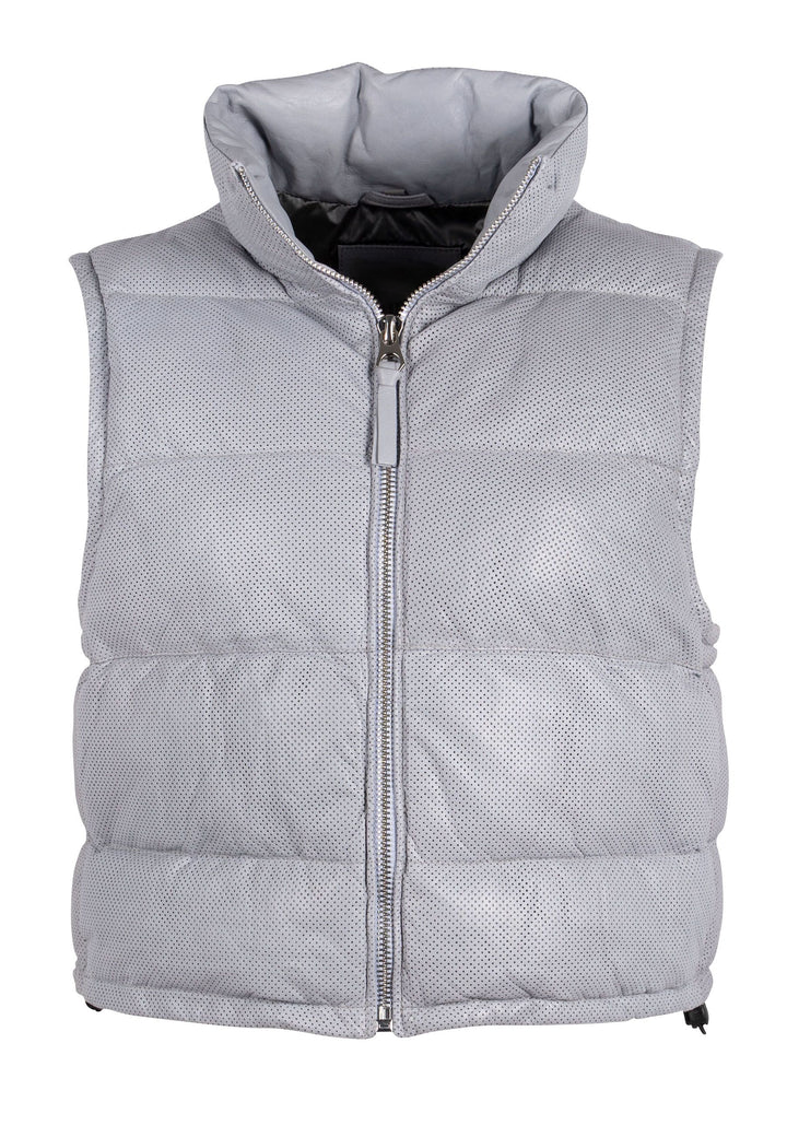 Daniela Women's Grey Leather Vest