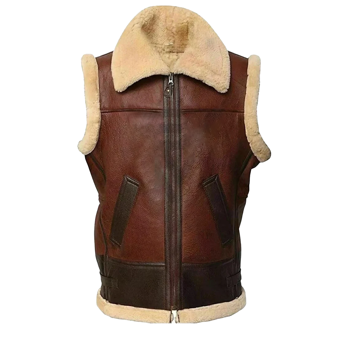 Darwin Men's Brown Shearling Leather Vest