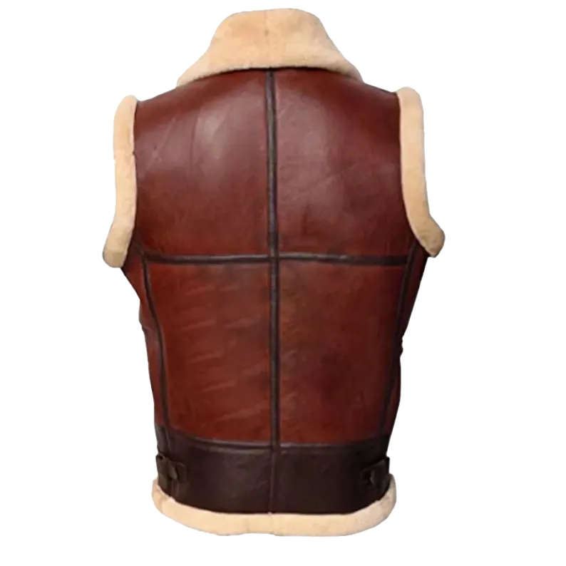 Darwin Men's Brown Shearling Leather Vest