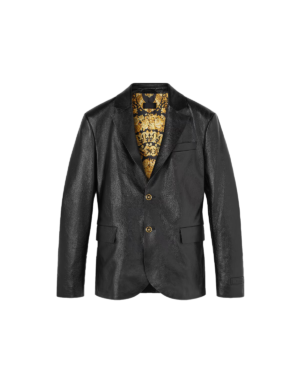 Demarion Men's Black Leather Blazer