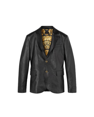 Demarion Men's Black Leather Blazer