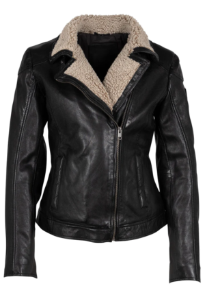 Diego Ladies Black Leather Jacket