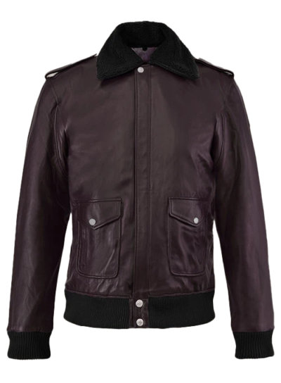 Dominik Men's Purple Blouson Leather Jacket