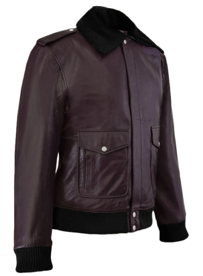 Dominik Men's Purple Blouson Leather Jacket