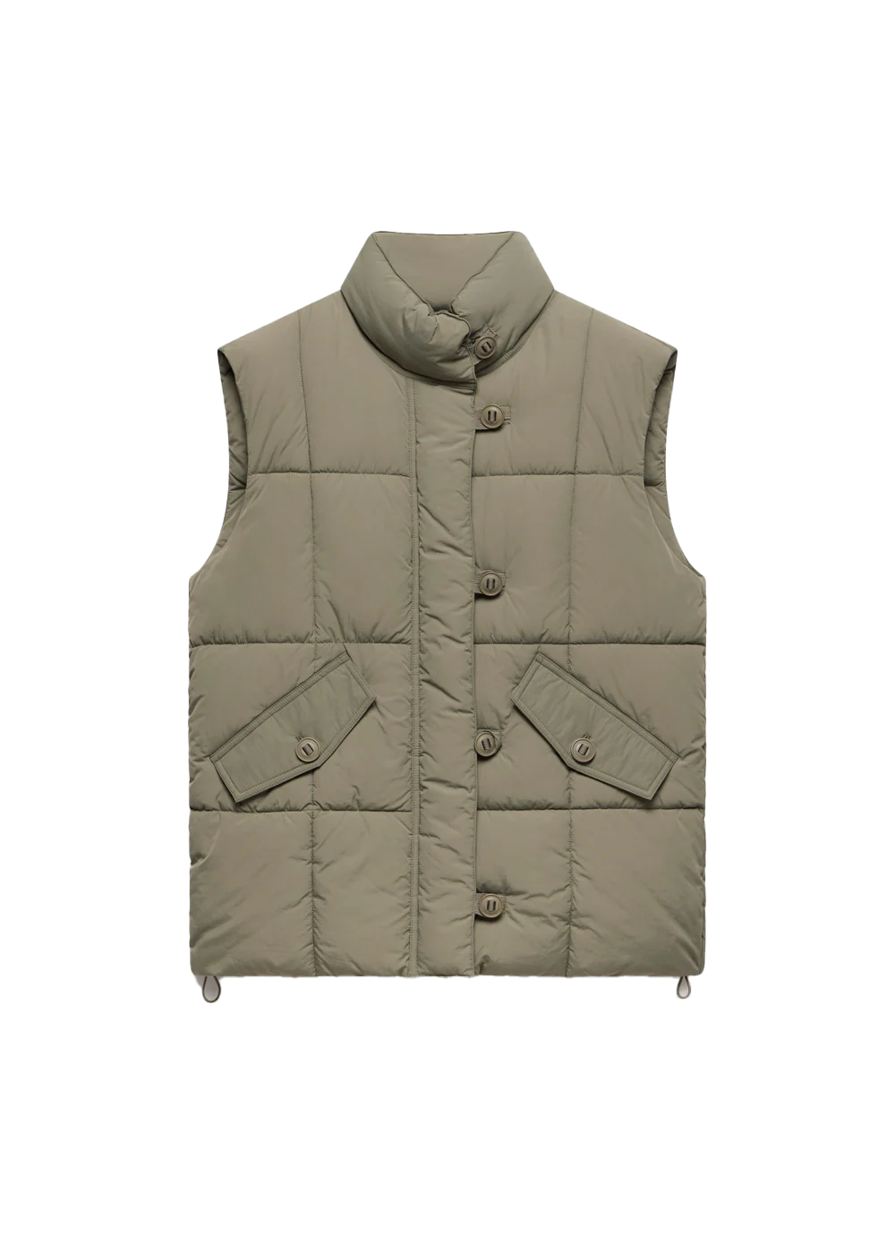 Emery Women's Khaki Padded Leather Gilet