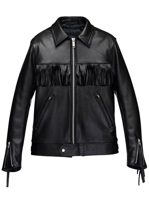 Felipe Men's Black Fringe Leather Jacket