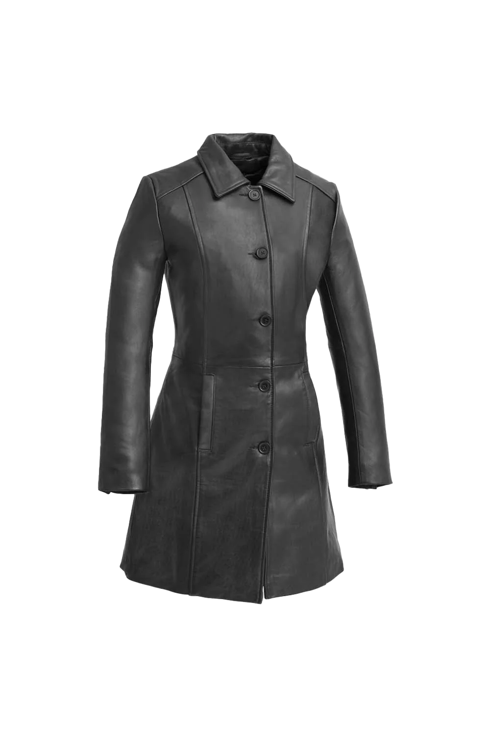 Gaige Women's Black Leather Coat