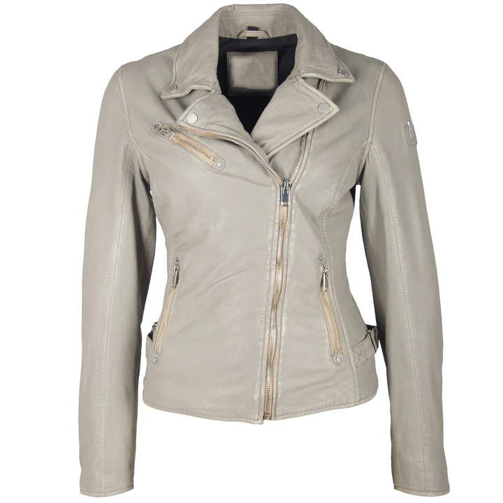 Jayvion Women’s Grey Leather Jacket