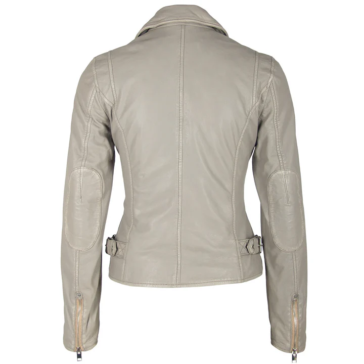 Jayvion Women’s Grey Leather Jacket