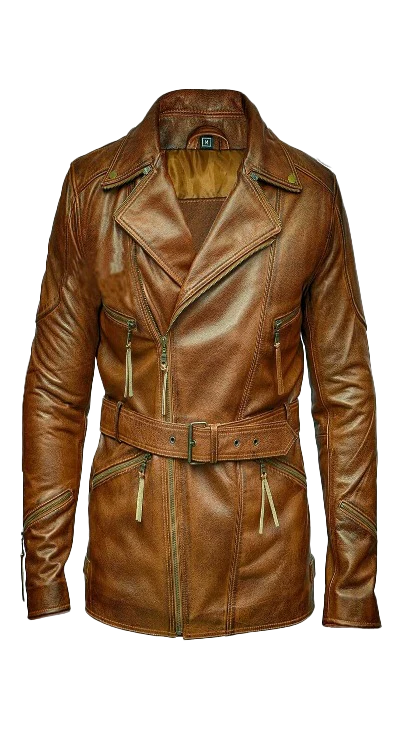 Jayvon Men's Brown Double Breasted Vintage Coat