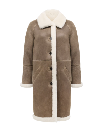 Kiersten Women's Brown Sheepskin Leather Coat