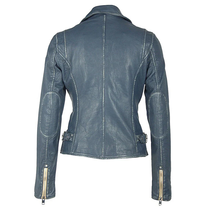 Marisol Women's Blue Leather Jacket