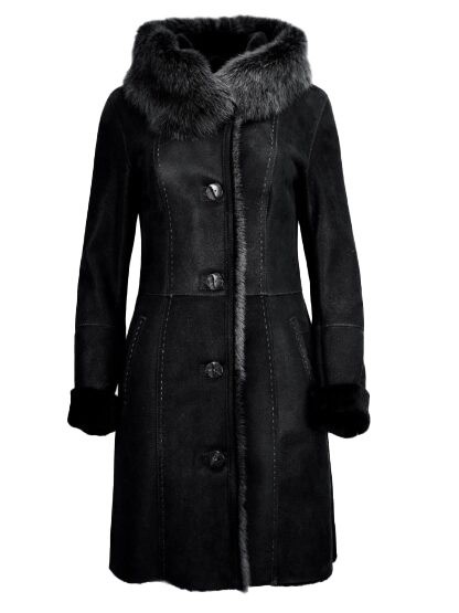 Mateo Women's Hooded Sheepskin Leather Coat