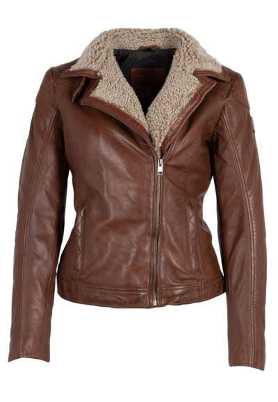 Mayra Women's Cognac Leather Jacket
