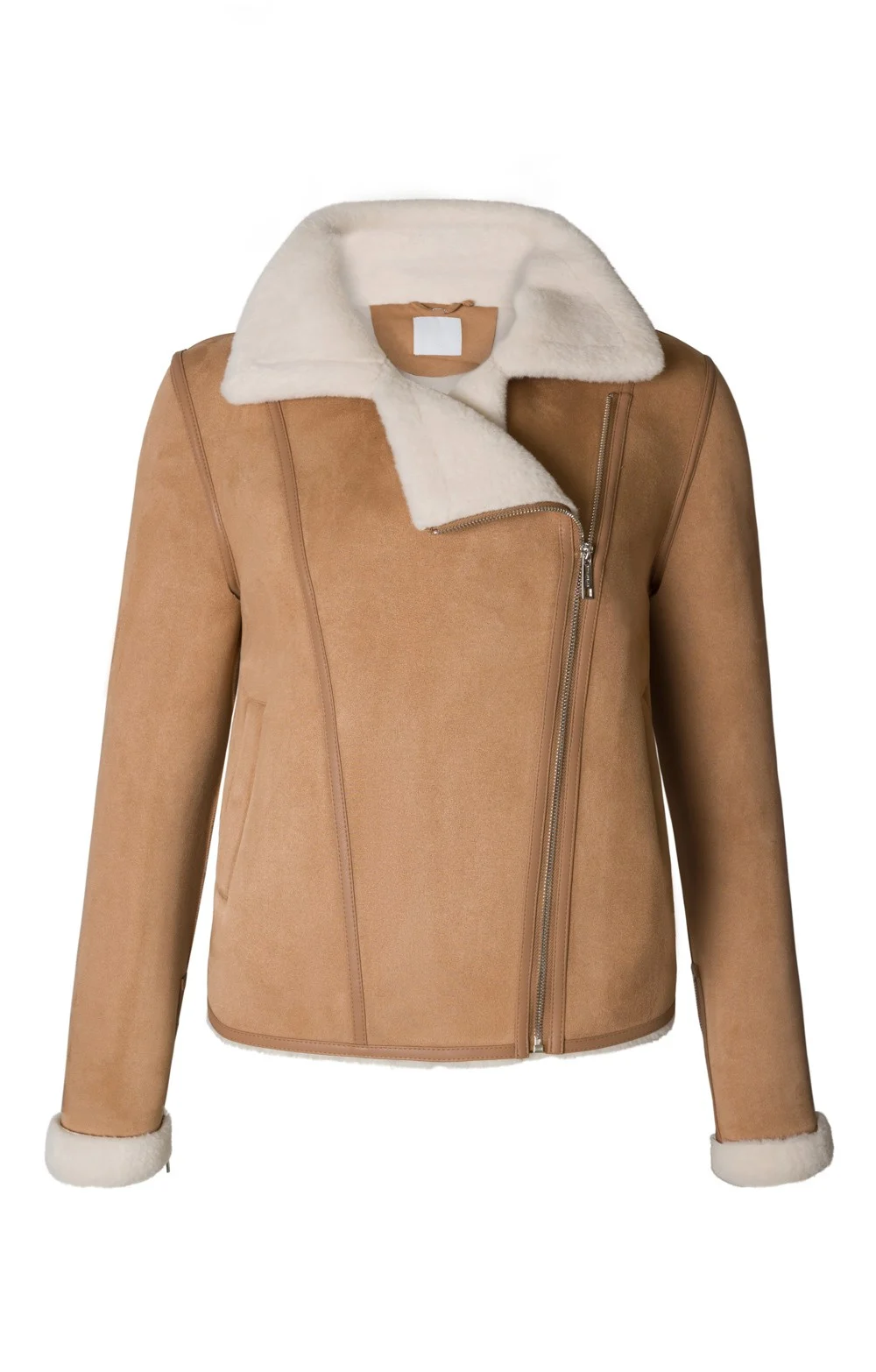 Mckayla Ladies Sheepskin Biker Leather Jacket