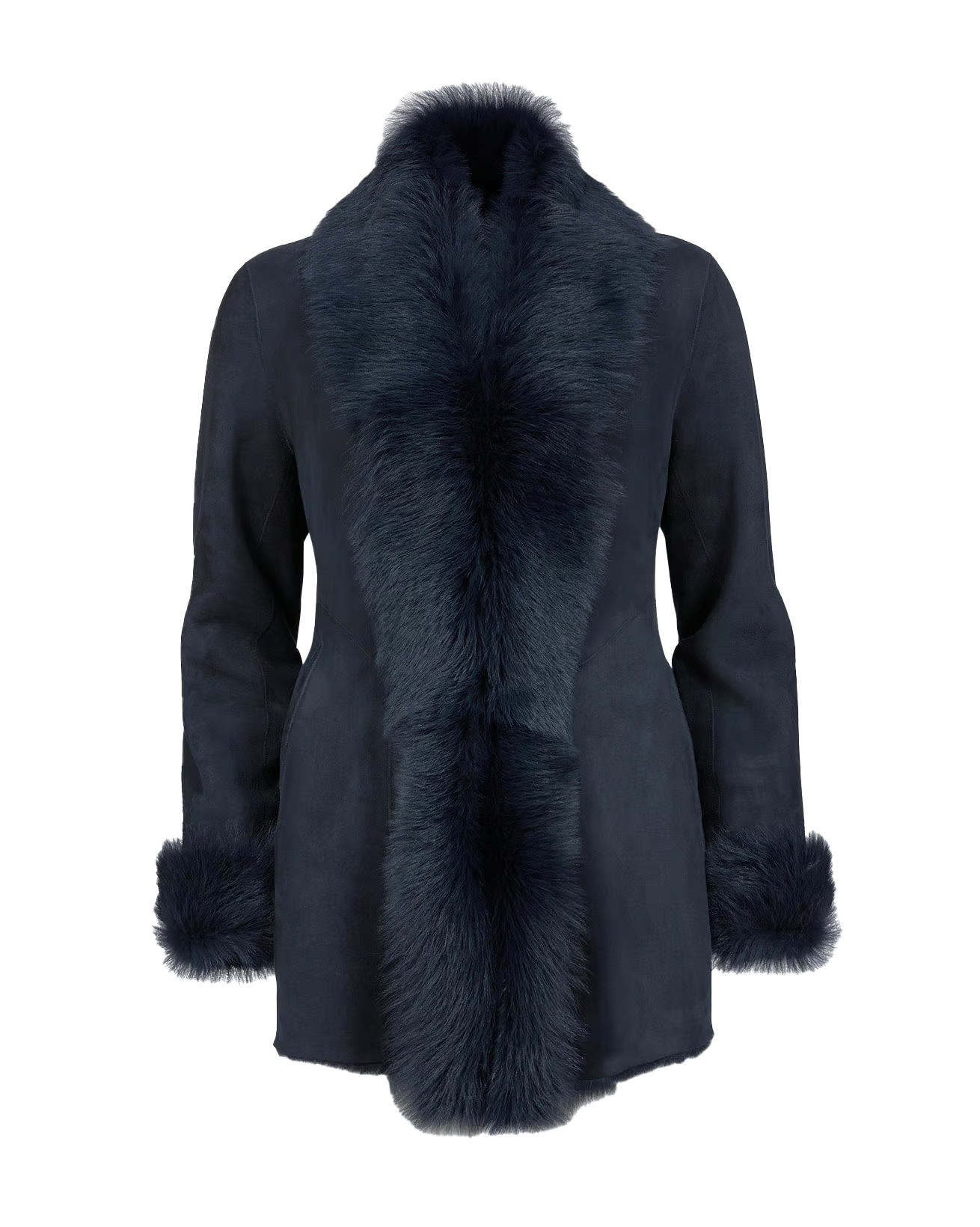 Nataly Women's Blue Sheepskin Leather Coat