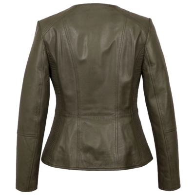 Nyasia Ladies Collarless Leather Jacket