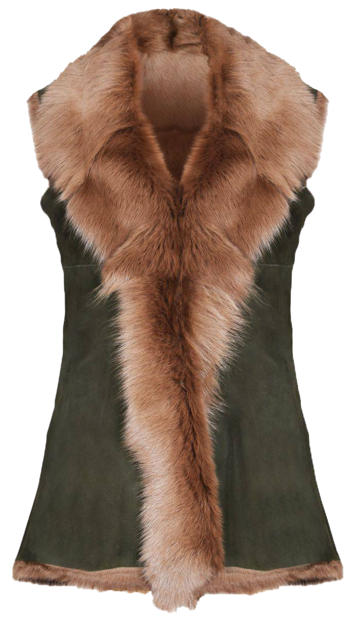 Pierre Women's Green leather Gilet