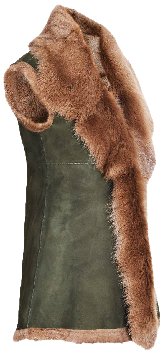 Pierre Women's Green leather Gilet