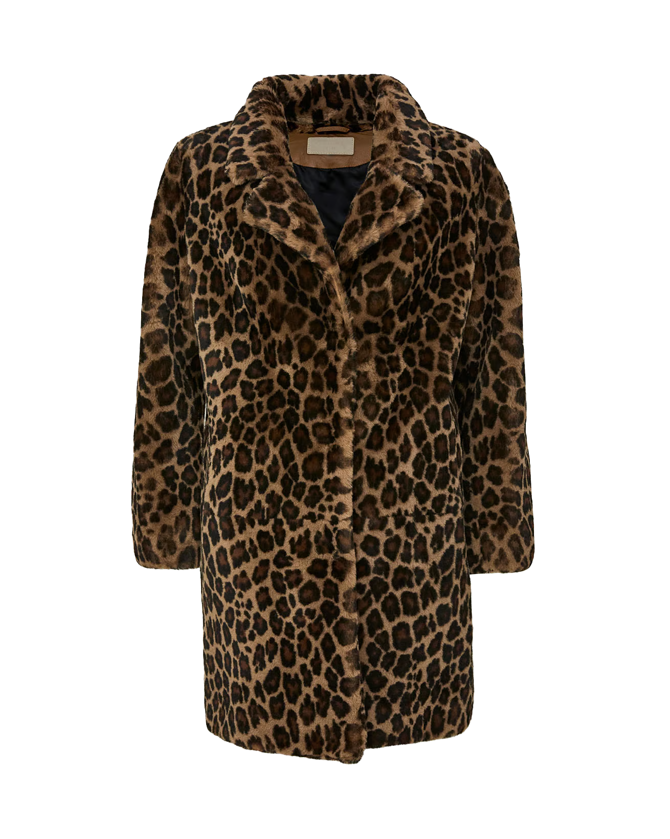 Reyna Women's Leopard Print Sheepskin Leather Coat