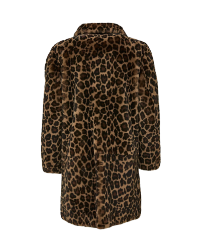 Reyna Women's Leopard Print Sheepskin Leather Coat
