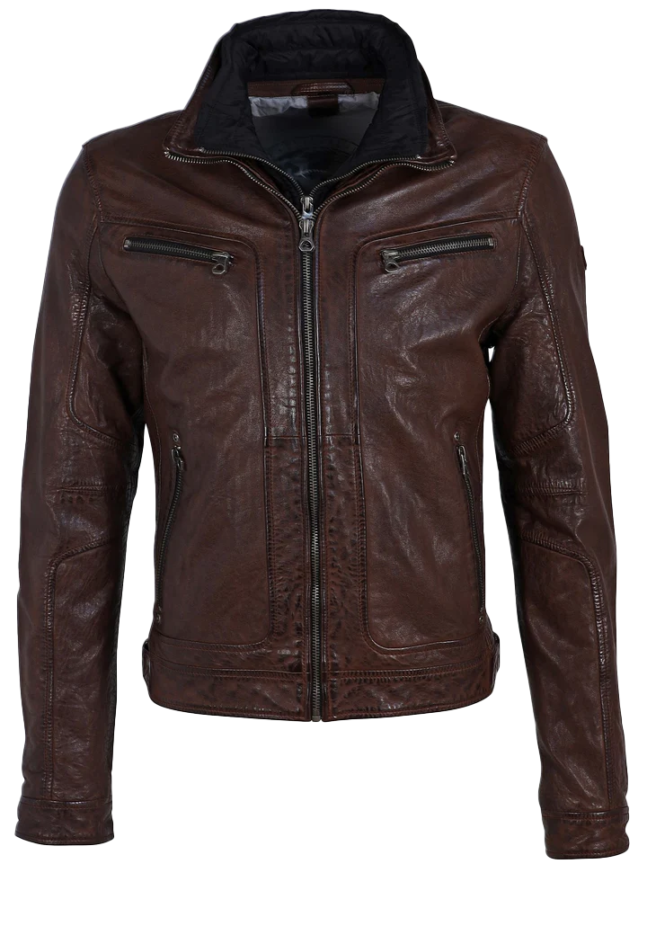 Rodrigo Men's Dark Brown Leather Jacket