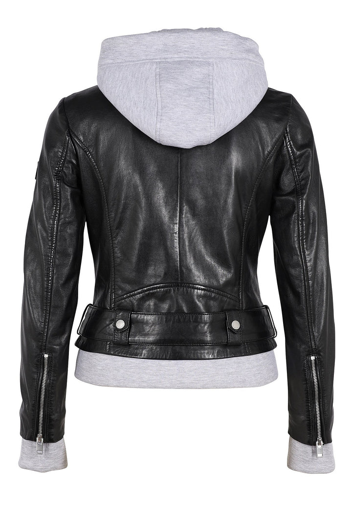 Jayvion Women’s Grey Leather Jacket