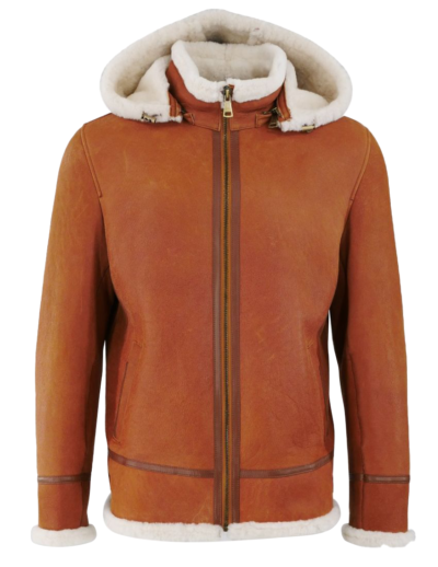 Winston Men's Hooded Shearling Leather Jacket