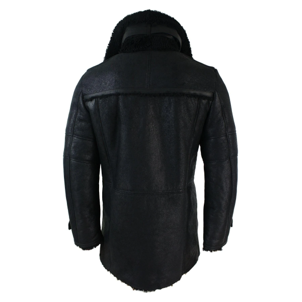 Archie Men's Black Sheepskin Leather Coat