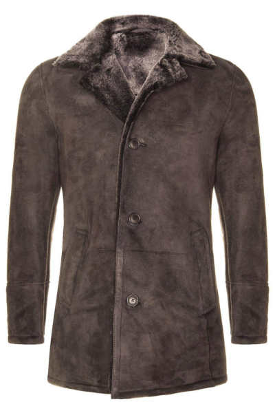 Brayden Men’s Brown Shearling Leather Coat