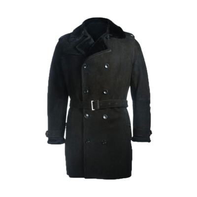 Flynn Men’s Black Shearling Leather Coat