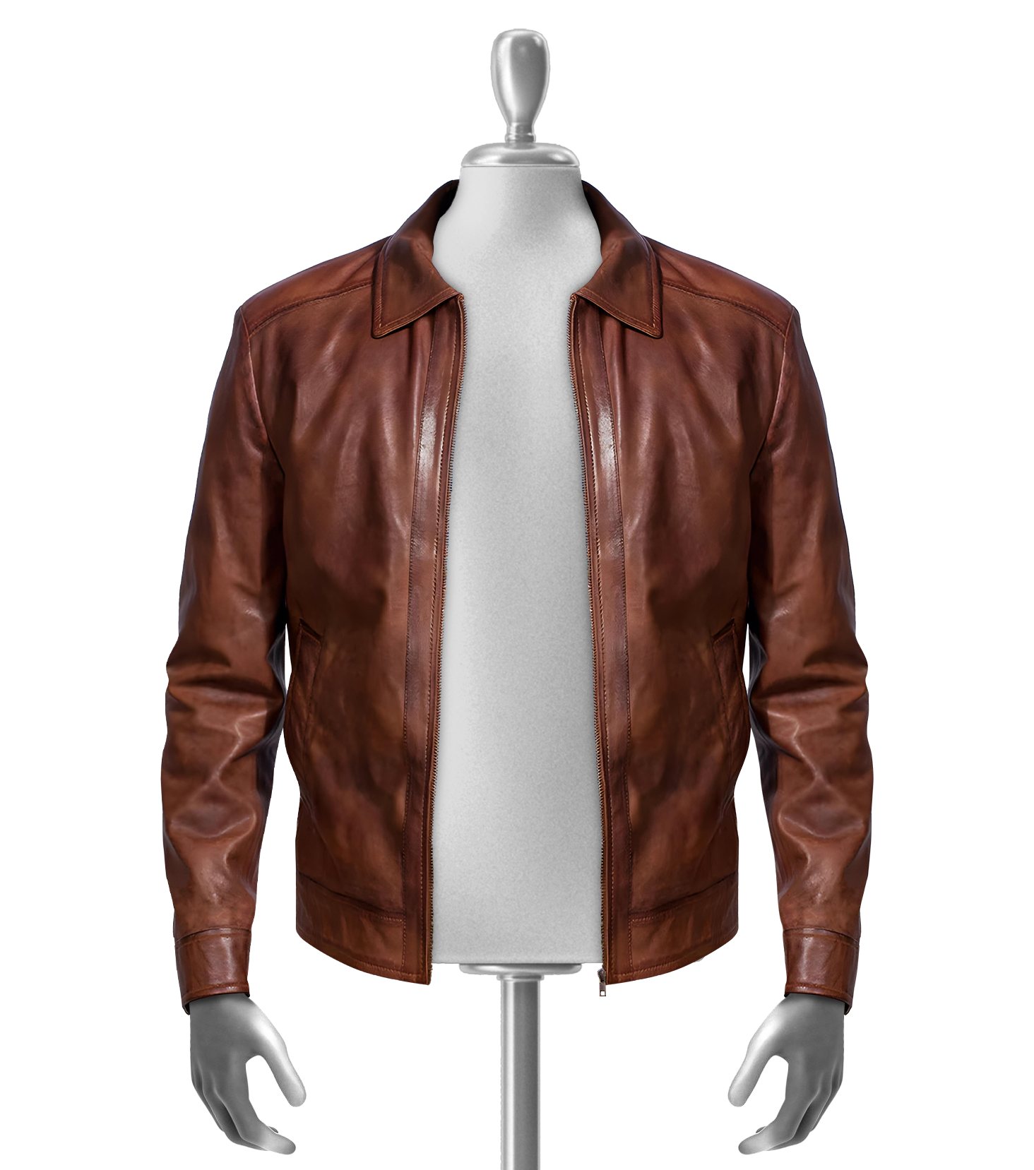 Luxe Brown Leather Jacket