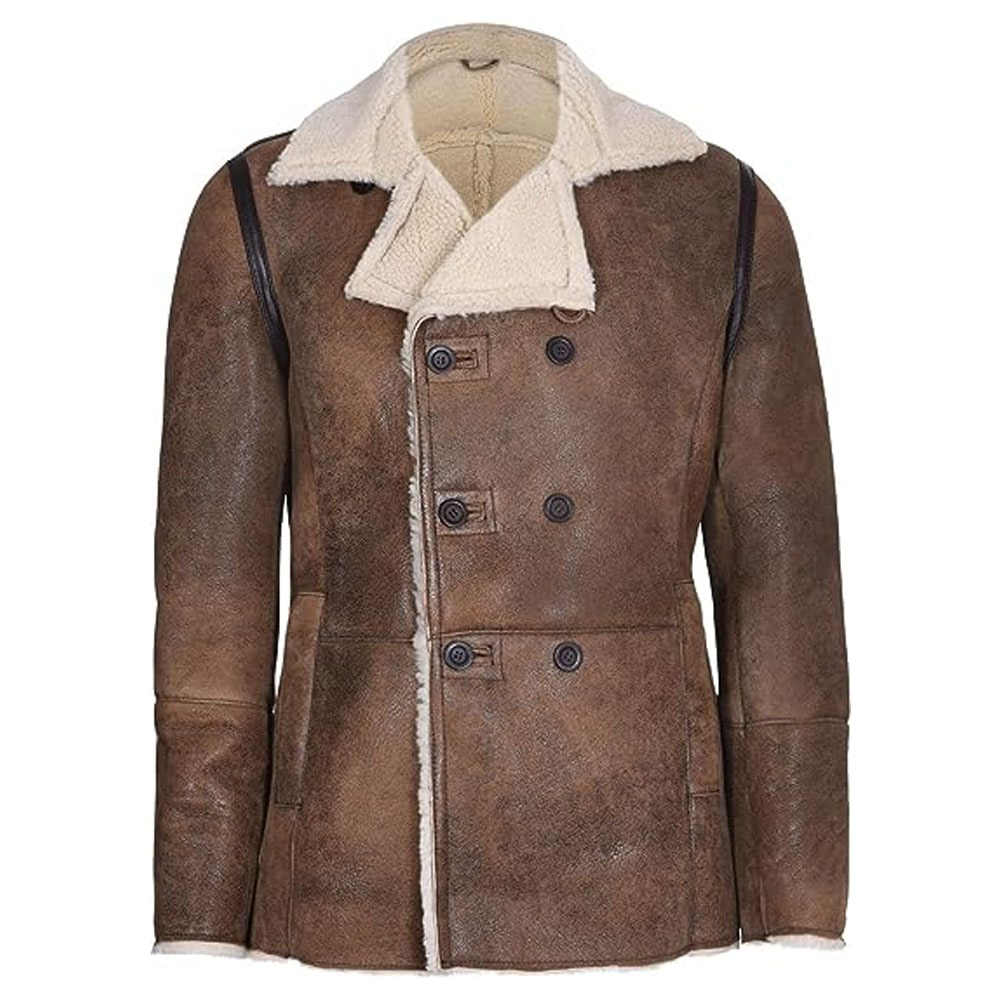 Mason Men's Brown Sheepskin Leather Coat