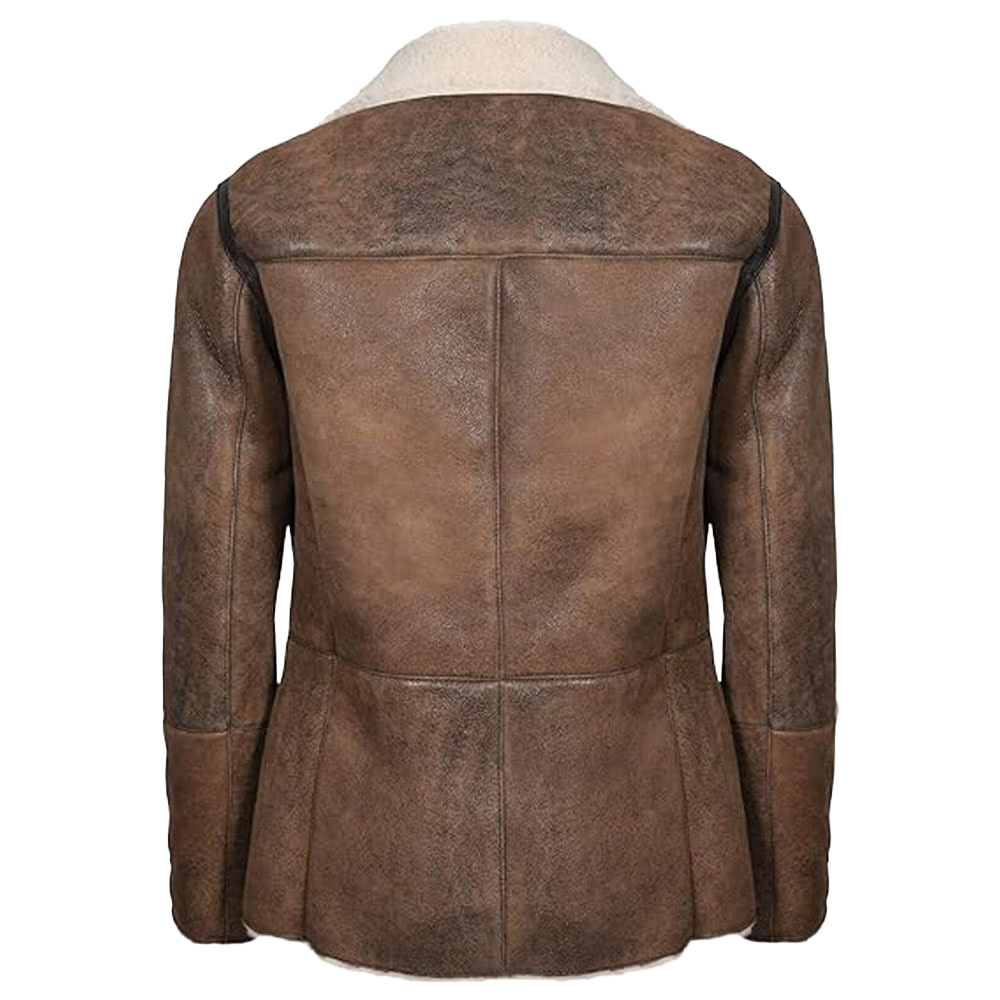 Mason Men's Brown Sheepskin Leather Coat