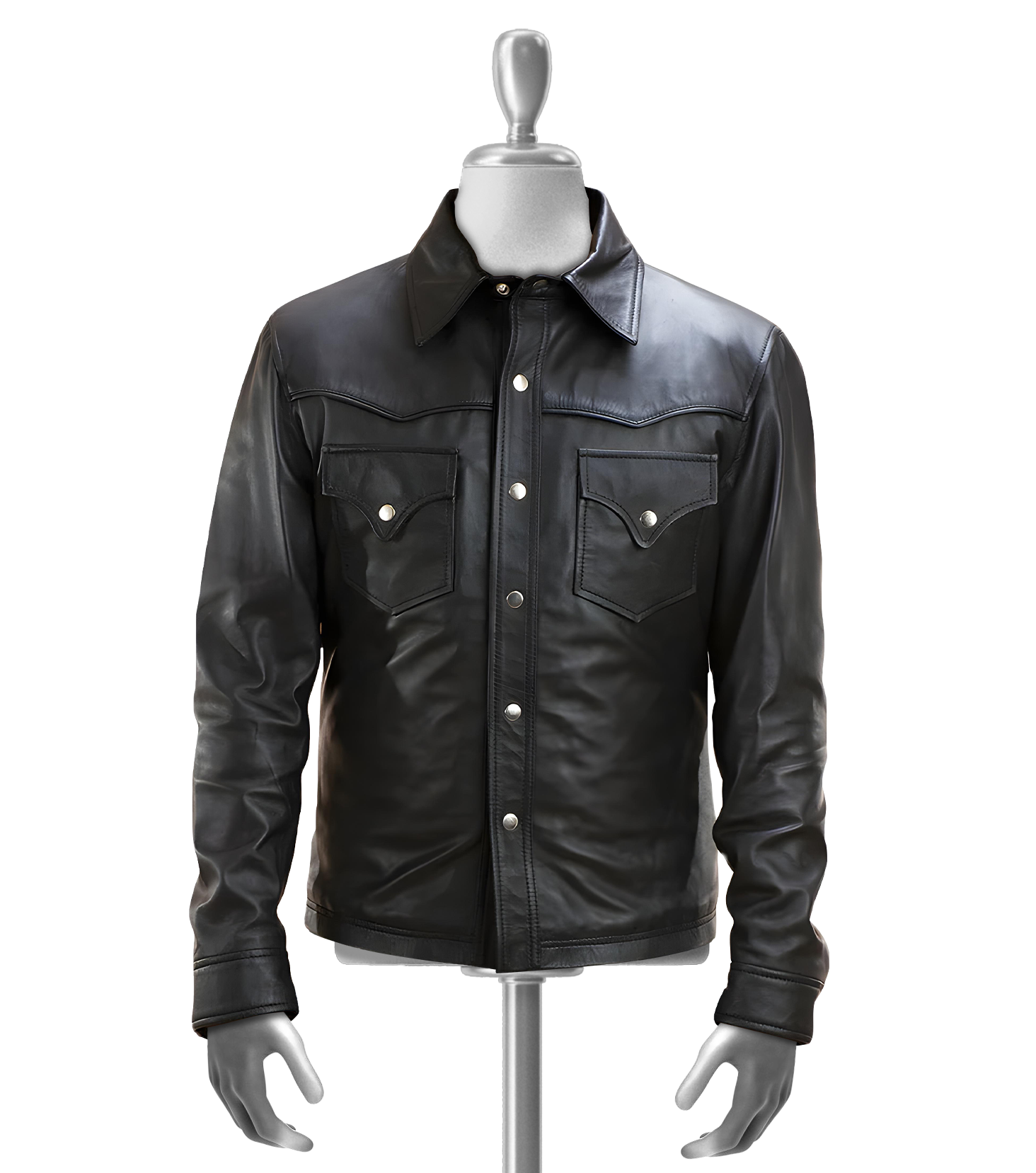 Men's Black Leather Shirt