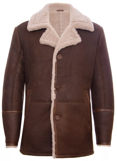 Mason Men’s Brown Shearling Leather Coat