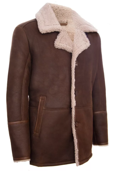 Mason Men’s Brown Shearling Leather Coat