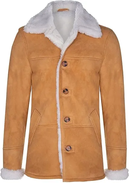 Nathan Men’s Tan Sheepskin Leather Coat