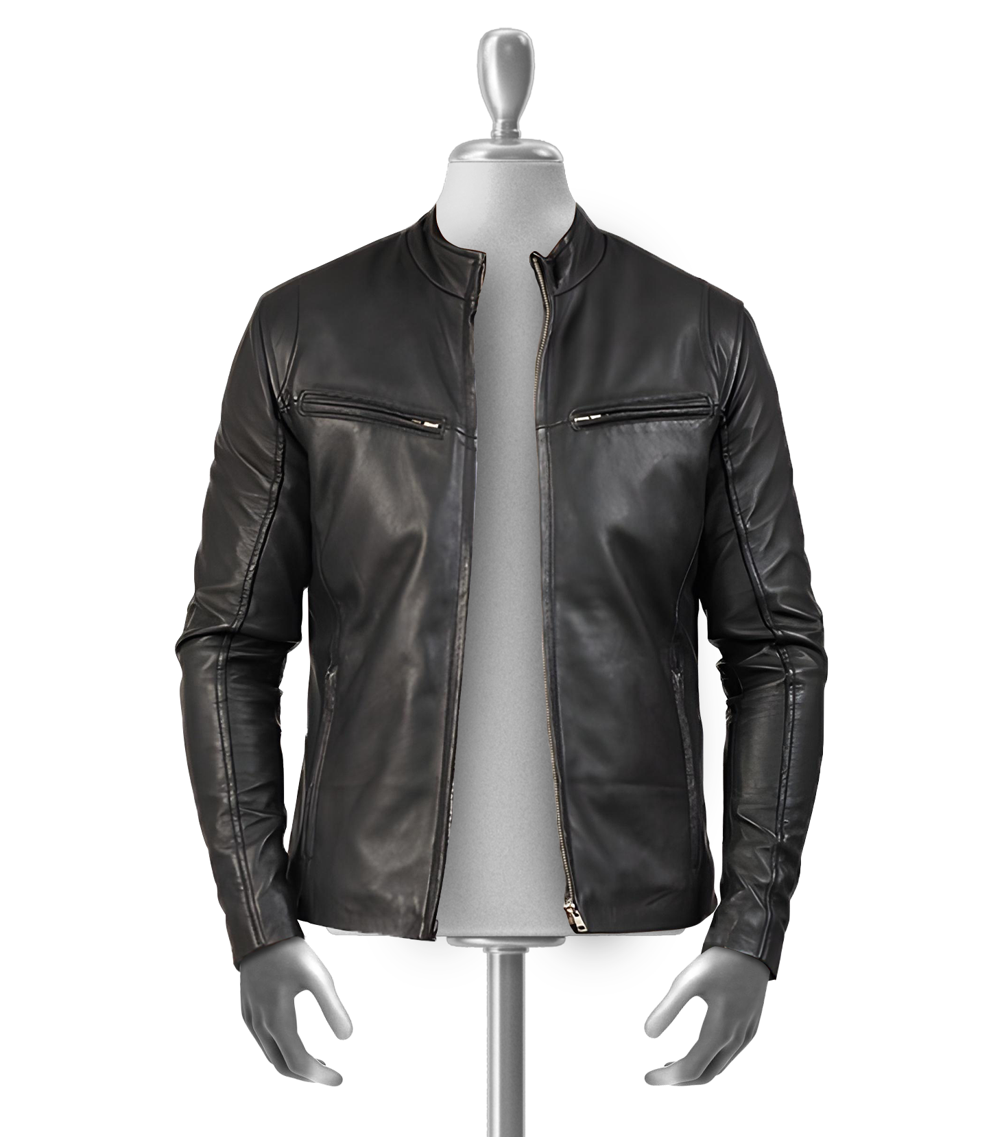 Sleek Black Leather Jacket