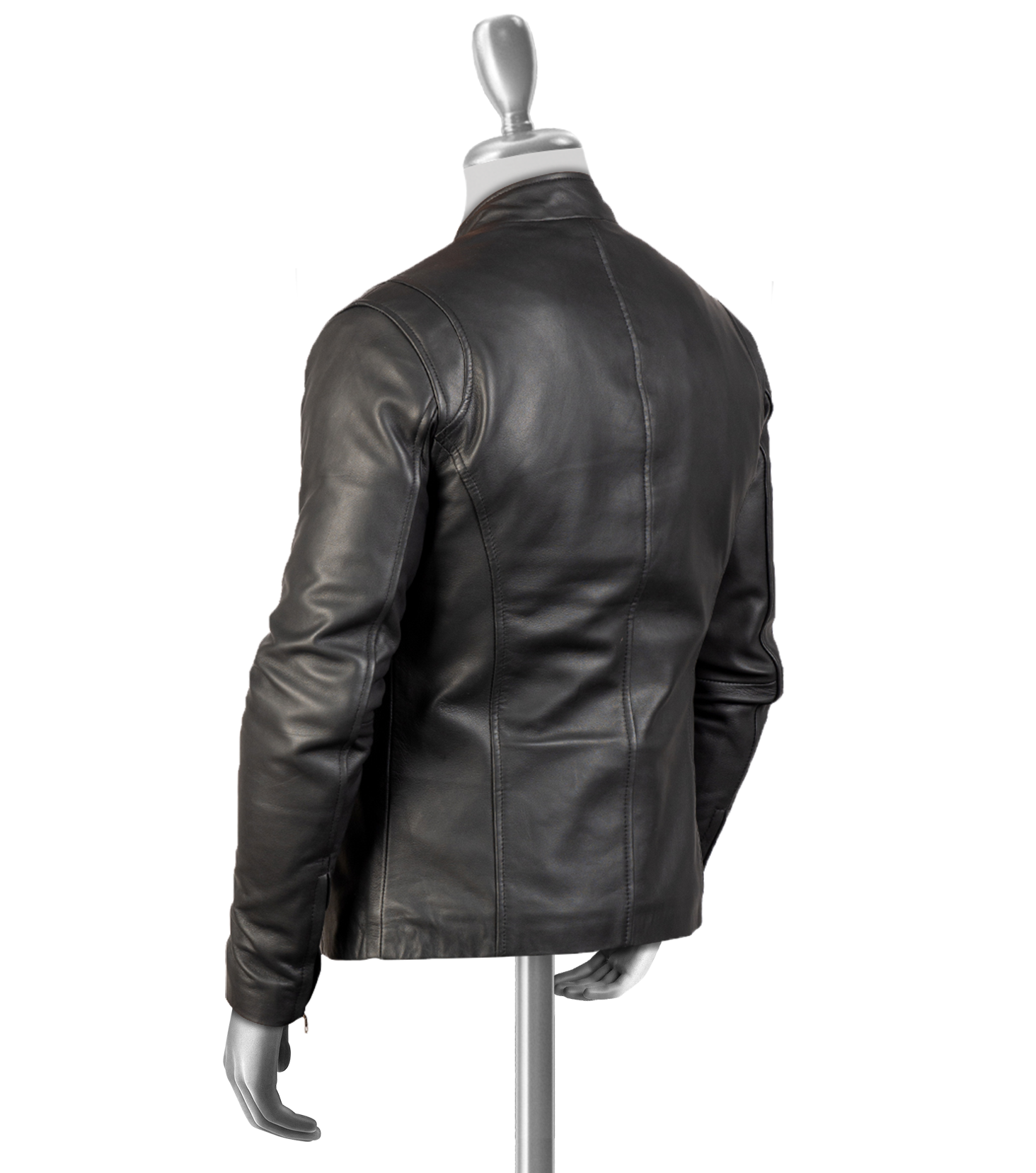 Sleek Black Leather Jacket