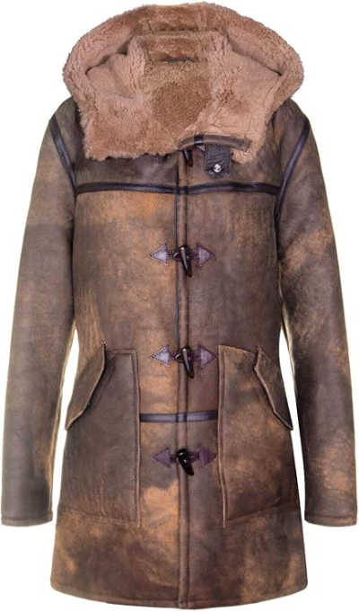 Zachary Men’s Brown Sheepskin Leather Coat