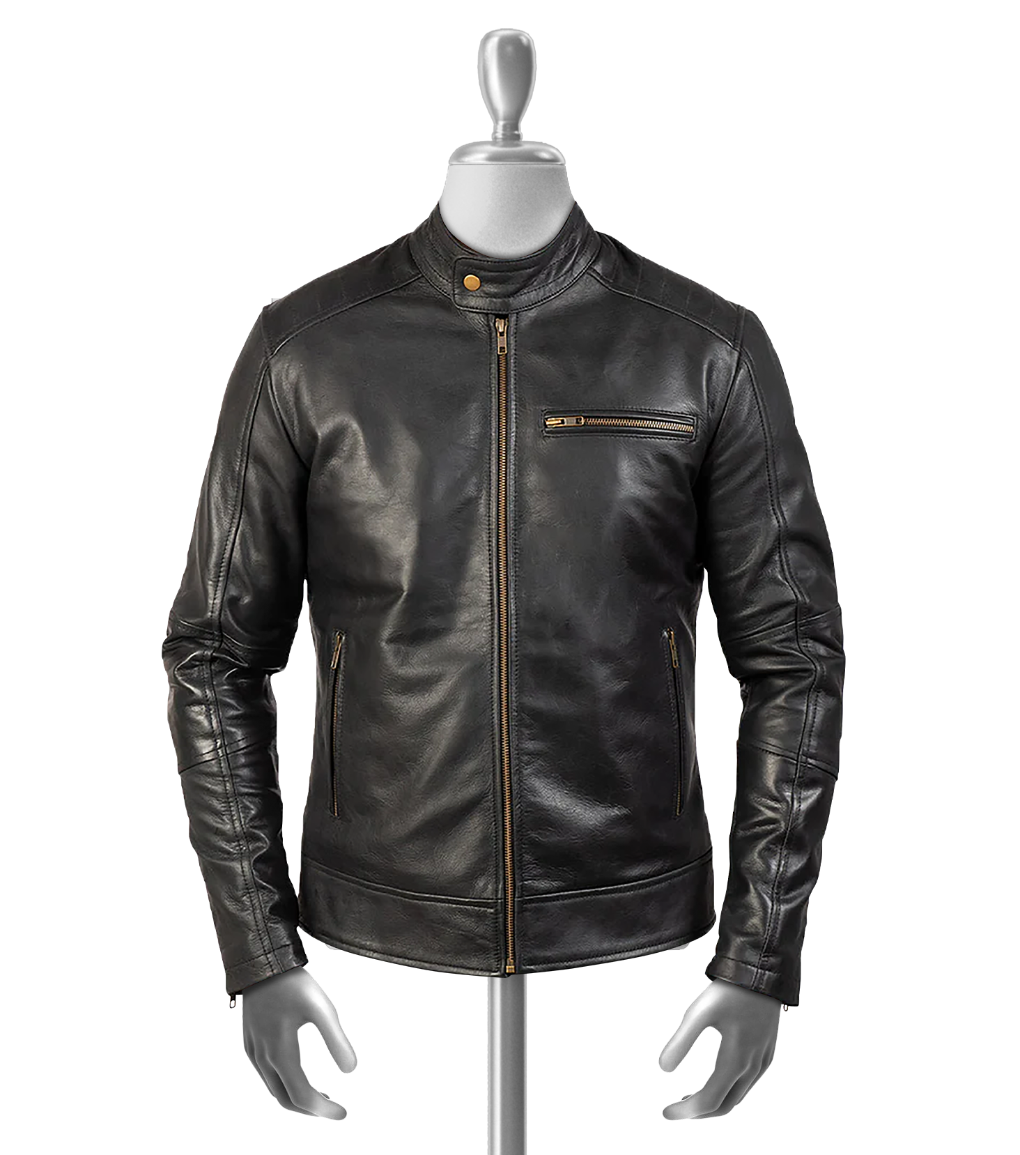 Eldon Men's Black Leather Jacket - Real Leather Garments